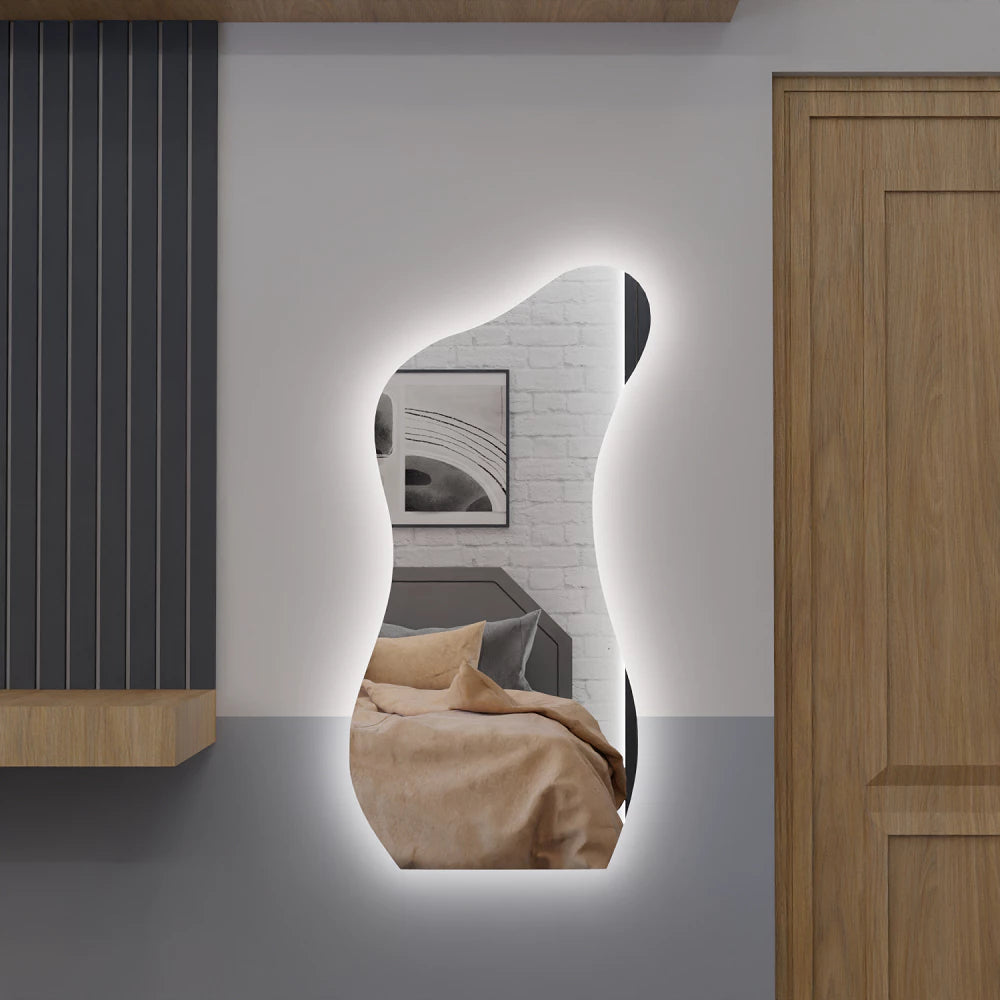 Espelho Orgânico Pinterest 110x50 cm com LED Bicolor