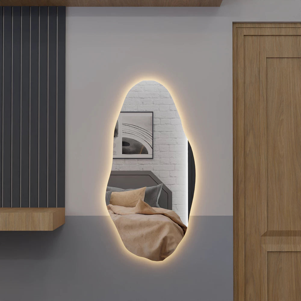 Espelho Orgânico Pinterest 110x50 cm com LED Bicolor