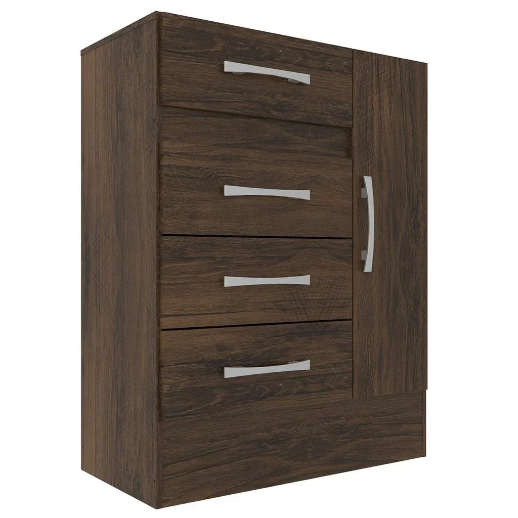 Cômoda Sapateira 4 Gavetas 1 Porta Cacau